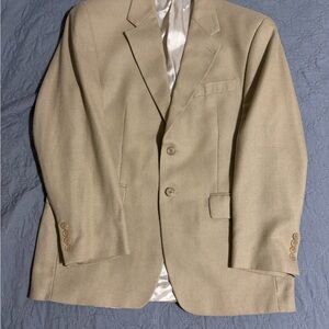 LAUREN RALPH LAUREN Mens
Beigehoundstooth Silk Wool Blend
Sport Coat Blazer 38S